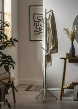 Habitat Coat Tree Stand - White | Modern Hallway Clothes Hanger Storage Rack