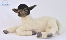 Hansa Lying Suffolk Sheep 7761 Plush Soft Toy Lamb Sold by Lincrafts UK Est.1993