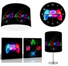 PLAY STATION PS4 NEON  Lampshade 10" ,Lamp , Wall Art , Clock or Bundle Reusable