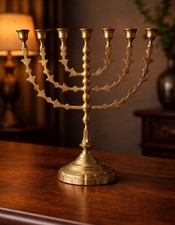 Vintage 7 Branch Brass Menorah