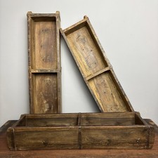 Vintage Indian Double Wooden Brick Mould Display Shelf Herb Planter Window Box