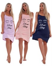 Ladies Sleeveless Cotton Nightdress Summer Sleepwear Loungewear M to 3XL