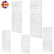 NEW HEAVY DUTY GRID MESH /WALL MESH CHROME DISPLAY PANEL RETAIL SHOP 5 SIZES