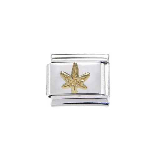 Marijuana leaf gold italian - marijuana,