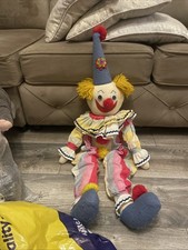 Vintage 1980s  Dolls Hand Made Clown Doll Large Energy