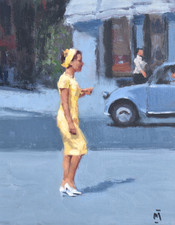 Stylish Nigel Mason Original Oil Painting Nostalgic Street Scene Framed