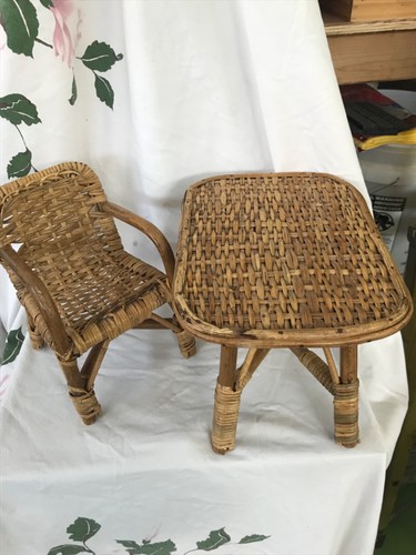 Vintage wicker rattan - vintage, doll