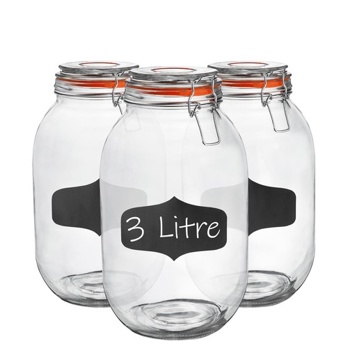 Glass storage jars labels - jars, &