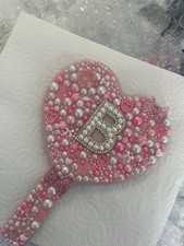 Pink bling heart handheld - bling,