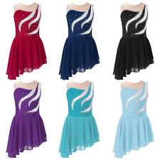 UK Girls Dancewear Figure Ice Skating Ballet Dresses Stage Dance Dress Latin