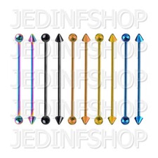 Industrial Barbell Scaffold | 1.2mm (16g) - 45mm | Titanium Anodised Ball Spike