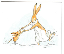 GUESS HOW MUCH I LOVE YOU BY ANITA JERAM CHILDRENS CHRISTMAS CARD HARE WINTER SN