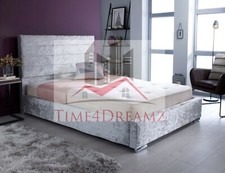 Crushed Velvet Sleigh Bed