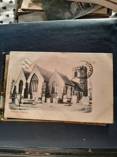 1906 postcard hodnet church - hodnet,