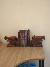 Vintage Wooden Cannon Bookends