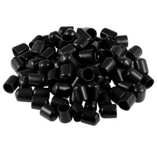 100pcs Screw Thread Protectors Rubber Vinyl Bolt Round End Cap Cover Black