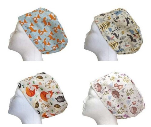 Woodland friends scrub cap - scrub,