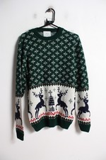 Topman Made In Britain Xmas Jumper - Green - Size Medium M (E21)