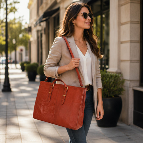Genuine leather tote bag - leather,
