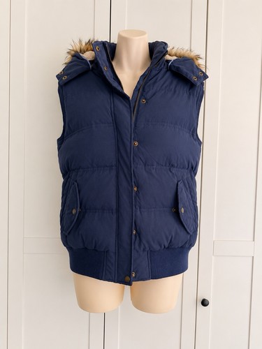 Fat face navy faux fur - faux, hooded