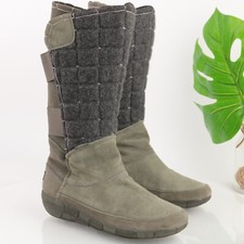 Cushe Women's QuiltTrip Boot Size 11 Tall Waterproof Pull On Gray Suede Quilted