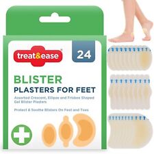 24pk Hydrocolloid Gel Blister Plasters For Toes Foot Heel Protection Mixed Sizes