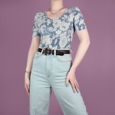 VINTAGE 80s 90s Leotard Blue