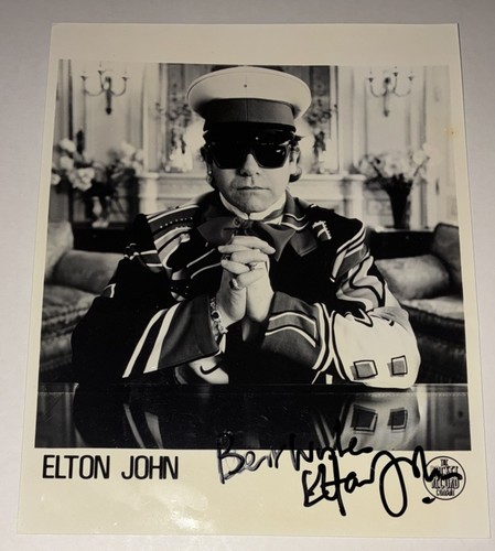 Signed elton john 10x8 photo - john,