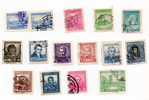 Chile postage stamps - stamps, 15-of