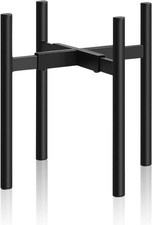 Duscdesp Adjustable Metal Black Plant Stand - Round (24-36CM Width) for Indoor F