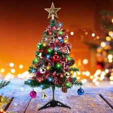 60cm Desktop Mini Small Christmas Tree With LED Lights Table Top Xmas Tree Decor