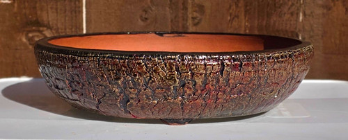 Brown black round glazed - brown/black,