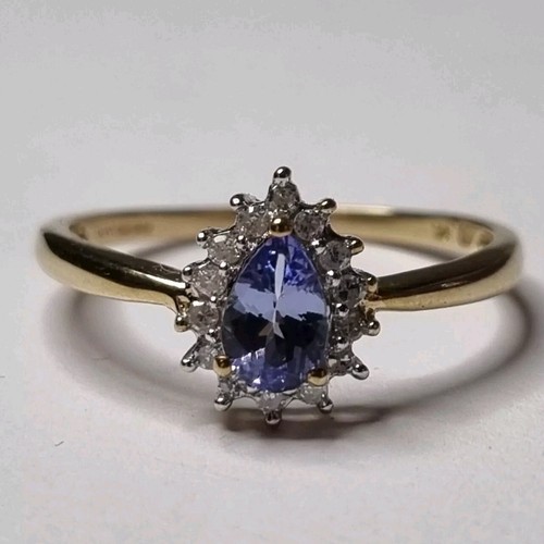9ct yellow gold tanzanite - gold, &