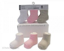 NURSERY TIME BABY SOCKS 3 - 6 MONTHS  COLOURS WHITE, PINK,GREY, HEARTS