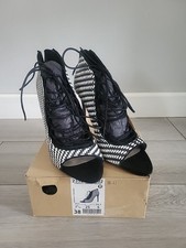 Zara 38 UK 5 Black White Peep