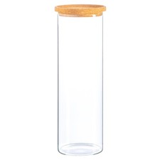 Glass Storage Jar with Cork Lid Modern Kitchen Food Storage 2 Litre
