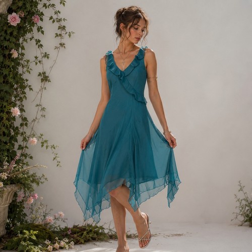 Smart teal chiffon y2k - smart,