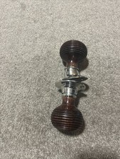 Victorian Door Knobs - Hardwood Beehive - Nickel (pair)