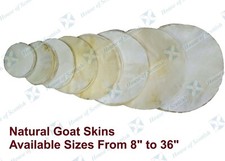 NATURAL GOAT SKINS DRUM HEADS BODHRAN NATIVE FRAME AFRICAN DRUMS SIZE 8" - 36"