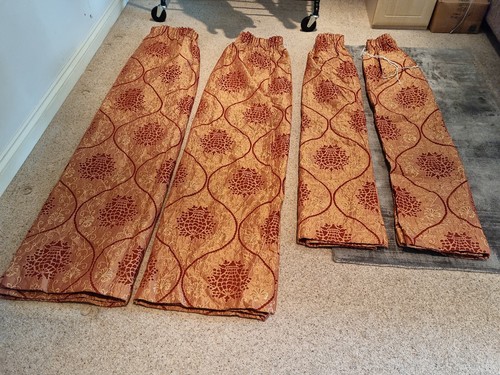 Terracota gold faux silk - terracota/gold,