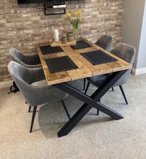 X Frame Cross Leg Dining Table