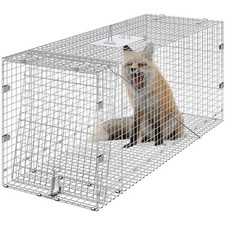 VEVOR Live Animal Cage Trap 42" x 16" x 18" Humane Cat Trap Cats Squirrels Mouse