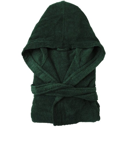 Hunter green hooded bathrobe - hunter,