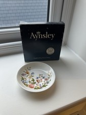 Small Aynsley Fine Bone China pin dish in the Cottage Garden And original box