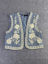 ZARA BLUE WHITE EMBROIDERED