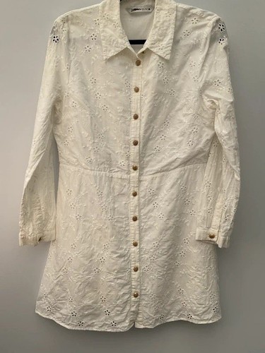 Zara white cutwork embroidery
