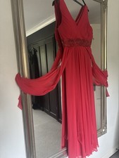 Pia Michi Women's Dress 16 Coral