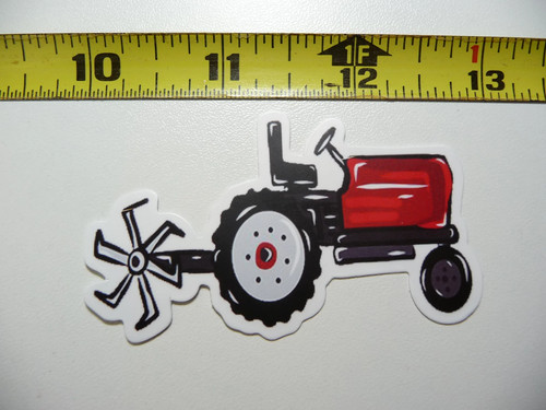 Cartoon tractor with hay rake - cartoon,