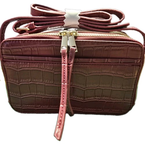 Burgundy mock croc shoulder - mock,