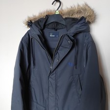 Fred Perry Down Filled Parka Navy Blue UK Medium Terrace Mod Scooter